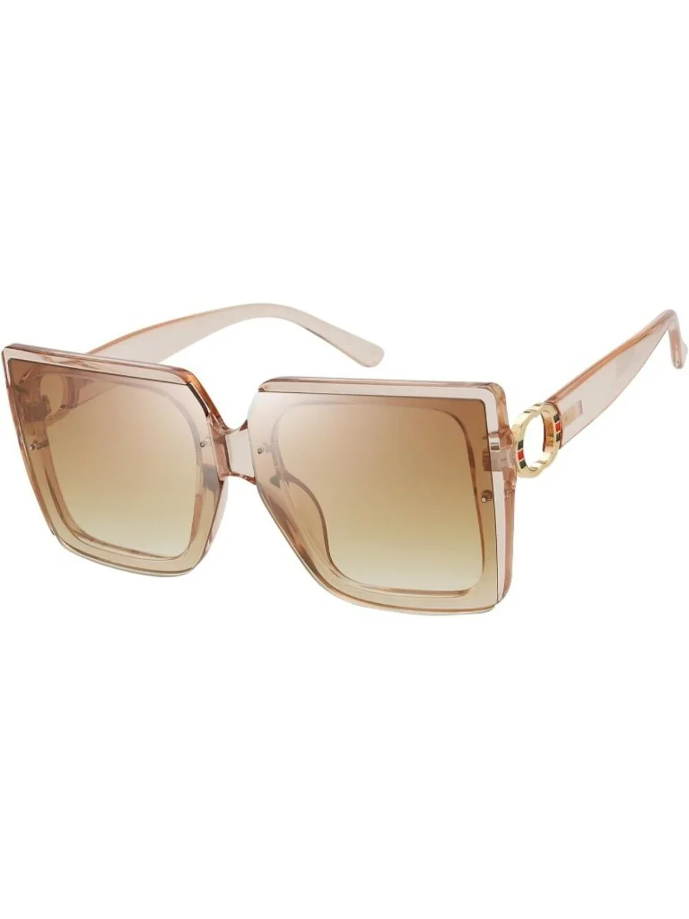Women's Classic Crystal Elegant Beauty Design Sunglasses Gift Box Champagne